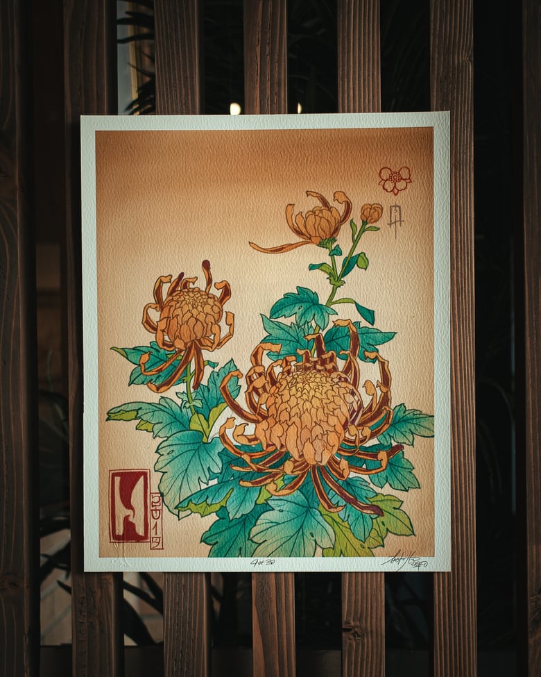 Image of Chrysanthemum in Silk Dyes