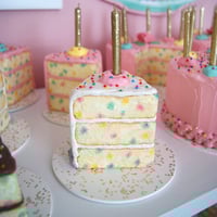 Image 2 of White Funfetti Slice mixed media sculpture