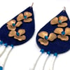 Copper Flower Earrings (Midnight Blue)