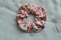 Image 2 of Daisies & Flowers on Pink Scrunchie