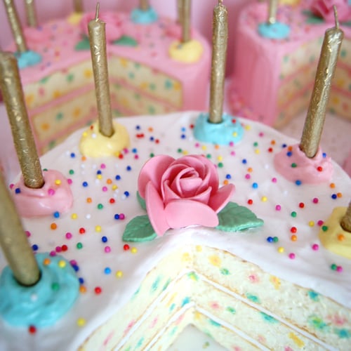 Image of White Funfetti Cake mixed media sculpture 