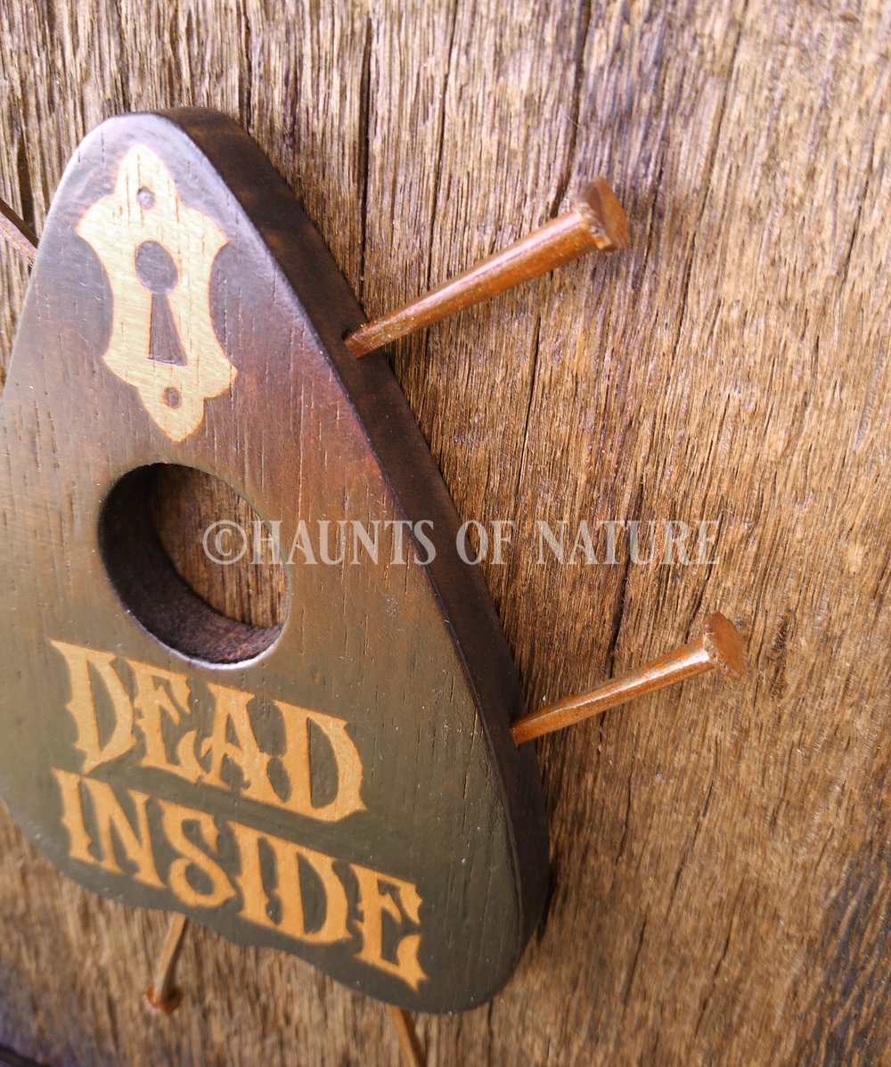 Framed Ouija Planchette with Coffin Nails