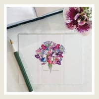 Image 1 of Gold Lux : Sweet Pea : Happy Birthday Greeting Card