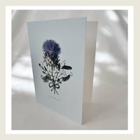 Image 4 of Gold Lux : Scottish Thistle & Berries : Happy Birthday Greeting Card