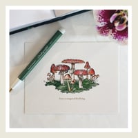 Image 1 of Gold Lux : Have a Magical Mushroom Birthday : Greeting Card
