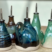 Image 1 of AVAILABLE TO ORDER - Stoneware Olive Oil Bottles in Various Glazes