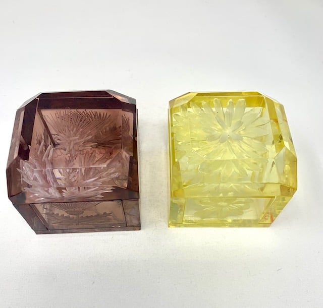Image of Jumbo Mini Lucite Boxes- Grey or Yellow