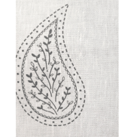 Image 4 of Paisley Parfait Cushion Cover - Grey on White Linen