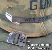 Image 11 of Vietnam M-1 Helmet & 1969 Liner Mitchell Camo Cover 1964 Sweatband. LBJ's Hired GUN's/ACE of SPADES