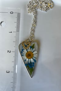 Image 3 of Heart shaped pendant necklaces with dried flowers - 2 styles