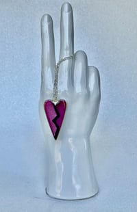 Image 1 of Heart shaped pendant necklaces with dried flowers - 2 styles