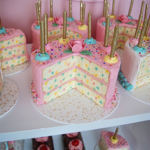 Image of Pink Funfetti Cake mixed media sculpture 