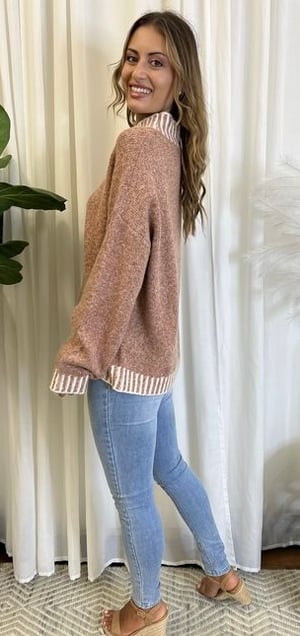 Image of Gemma Wool Blend Knit Jumper - Cinnamon