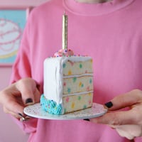 Image 4 of White Funfetti Slice mixed media sculpture