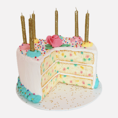 Image of White Funfetti Cake mixed media sculpture 