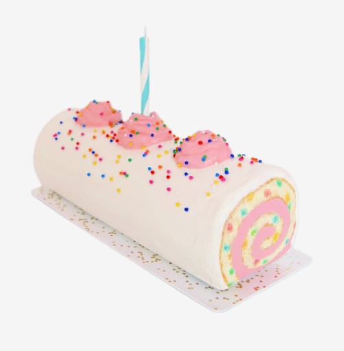 Image of Funfetti Cake Roll mixed media sculpture 