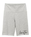 Ladies High Waist BREATHE Bike Shorts - Gray Heather