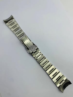 Image of Rare seiko heavy duty solid stainless steel gents watch strap,curved lugs,24mm, genuine,(GN-06)