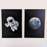 The Astronaut & the Earth - original paintings on canvas 70 X 50cm 