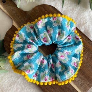 Image of Patterned Pom Pom Scrunchies