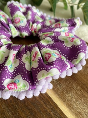 Image of Patterned Pom Pom Scrunchies