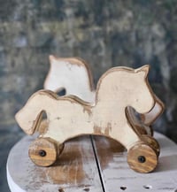 Wooden toy horse creme