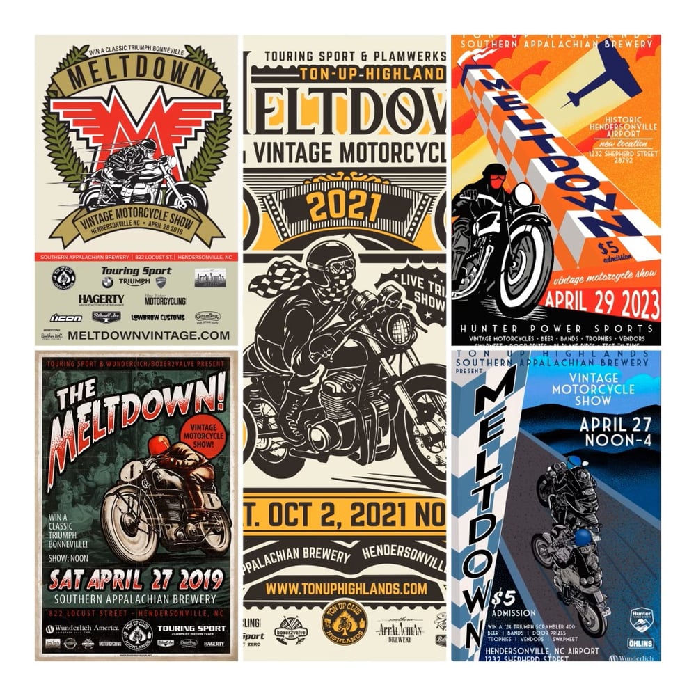 Image of Meltdown Vintage Motorcycle Show Event Poster (single) 2018-2024