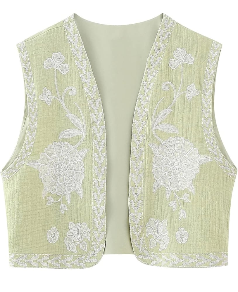 Image of Green Embroidery Waistcoat 💚
