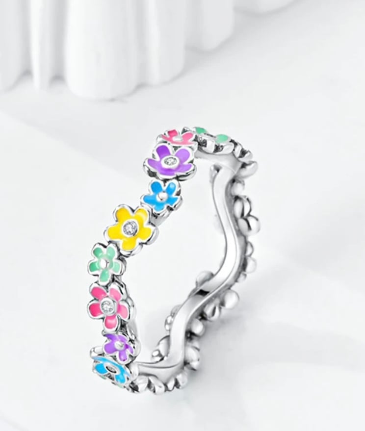 Image of 925 Silver multi Flower ring 🌸