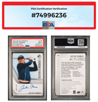 Image 1 of 2021 SP Authentics Justin Thomas #115 Auto 10 Near Mint 7 