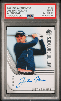 Image 2 of 2021 SP Authentics Justin Thomas #115 Auto 10 Near Mint 7 