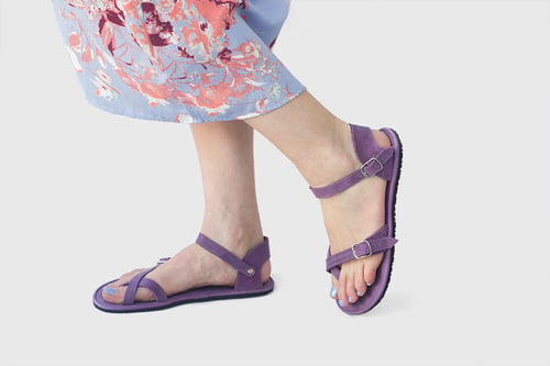 Image of Nova - Leather sandals in Glicine