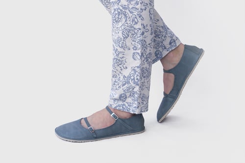Image of Margot strappy flats in Light Blue