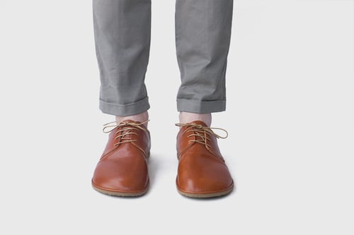 Image of Plain Toe Derby in Veg-tanned Lustrous Tobacco