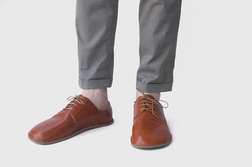 Image of Plain Toe Derby in Veg-tanned Lustrous Tobacco