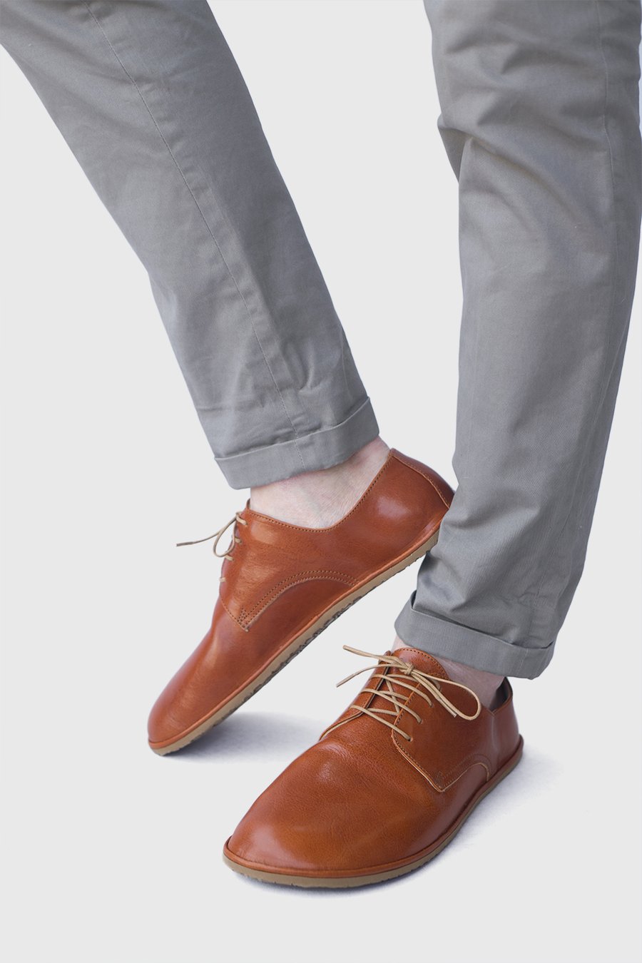 Image of Plain Toe Derby in Veg-tanned Lustrous Tobacco