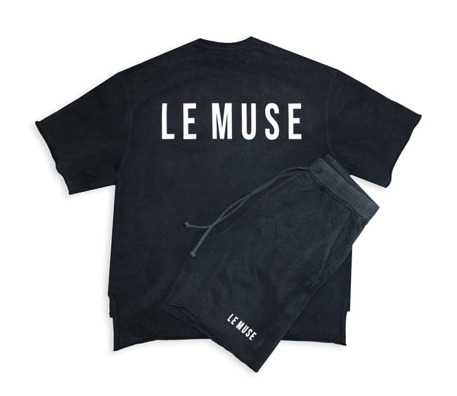 BLACK 11 OZ FRENCH TERRY SHORT SET  