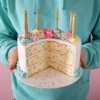 Image 1 of White Funfetti Cake mixed media sculpture 