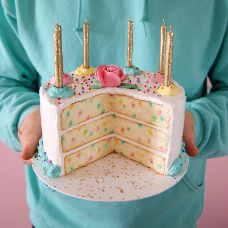 Image of White Funfetti Cake mixed media sculpture