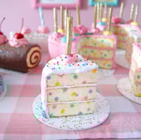 Image 1 of White Funfetti Slice mixed media sculpture