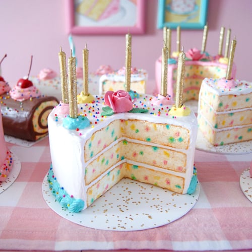 Image of White Funfetti Cake mixed media sculpture 