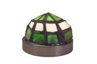 Semi Circle Stain Glass Lamp (Green/White)