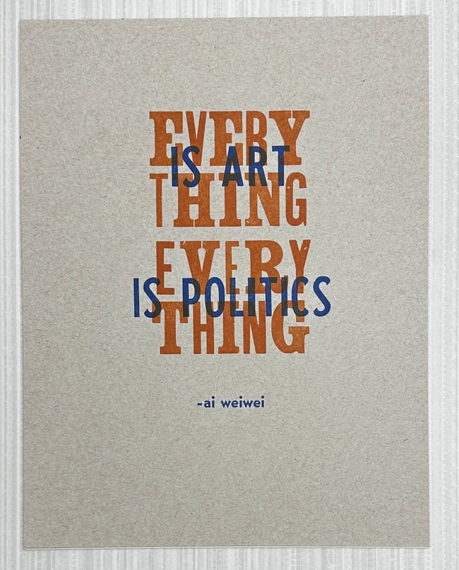 MAP FUNDRAISER Everything is art/Everything is politics print