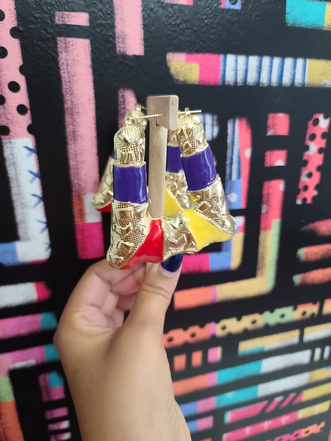 Image of Colorful Bamboo Earrings