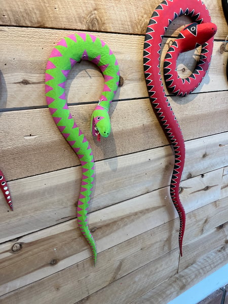 Image of Retro Green and Pink Snake