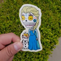 Elsa Frozen Calavera Vinyl Sticker