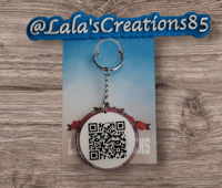 Image 2 of Business logo with qr code keychain