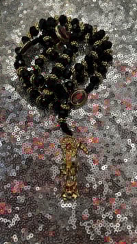 Black Santa muerte rosary
