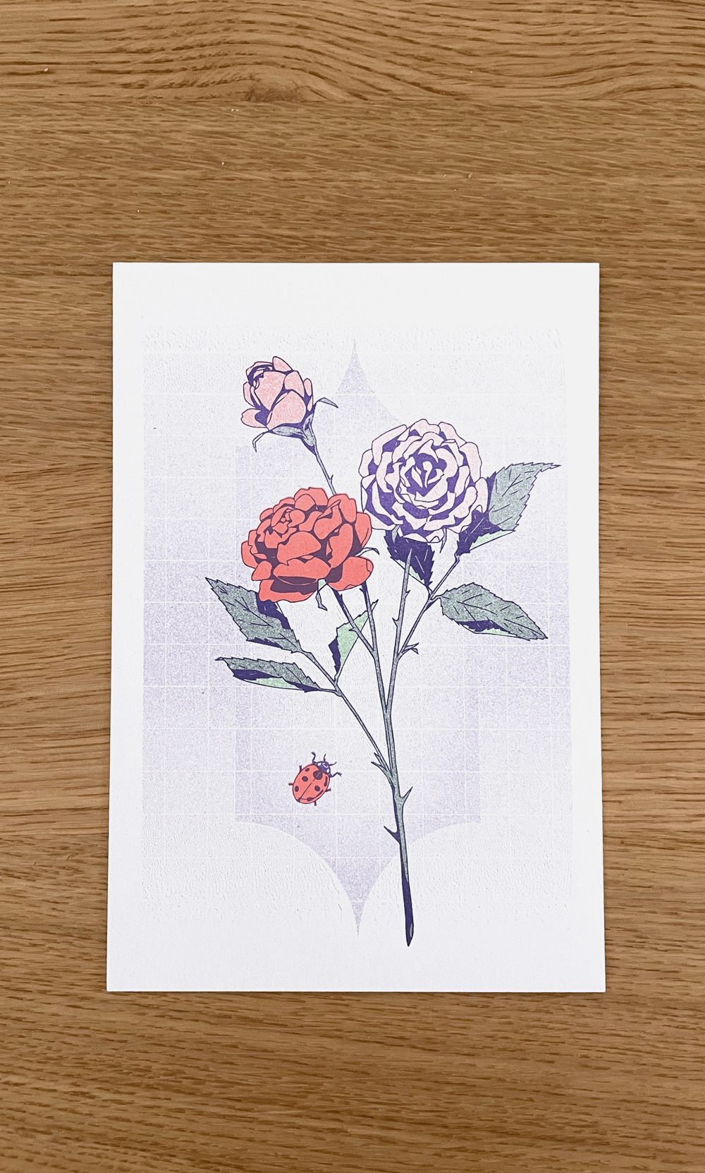 Rose Risograph Print