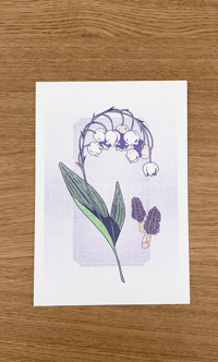 Image 1 of Lily of the Valley Risograph Print